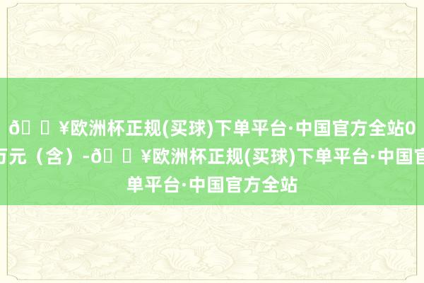 🔥欧洲杯正规(买球)下单平台·中国官方全站000.00万元（含）-🔥欧洲杯正规(买球)下单平台·中国官方全站